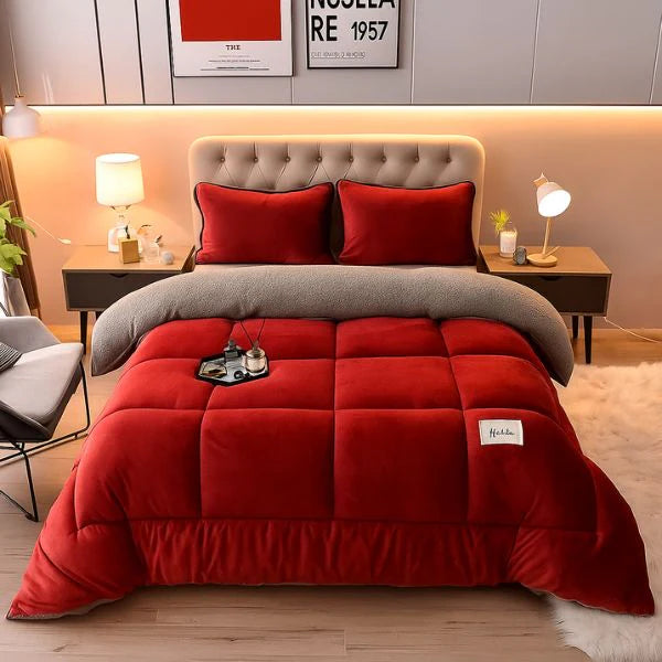 Luar Macio - Edredom Cobertor Forrado Grosso Aconchegante Textura de Lã + BRINDE