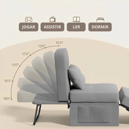 Puff Conforti Multifuncional 3 em 1 + 2 Travesseiros Brinde