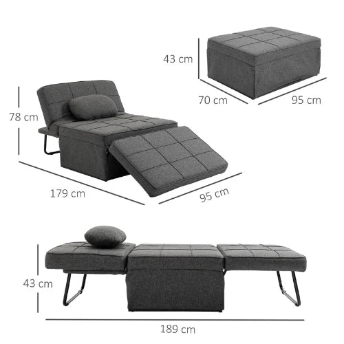Puff Conforti Multifuncional 3 em 1 + 2 Travesseiros Brinde